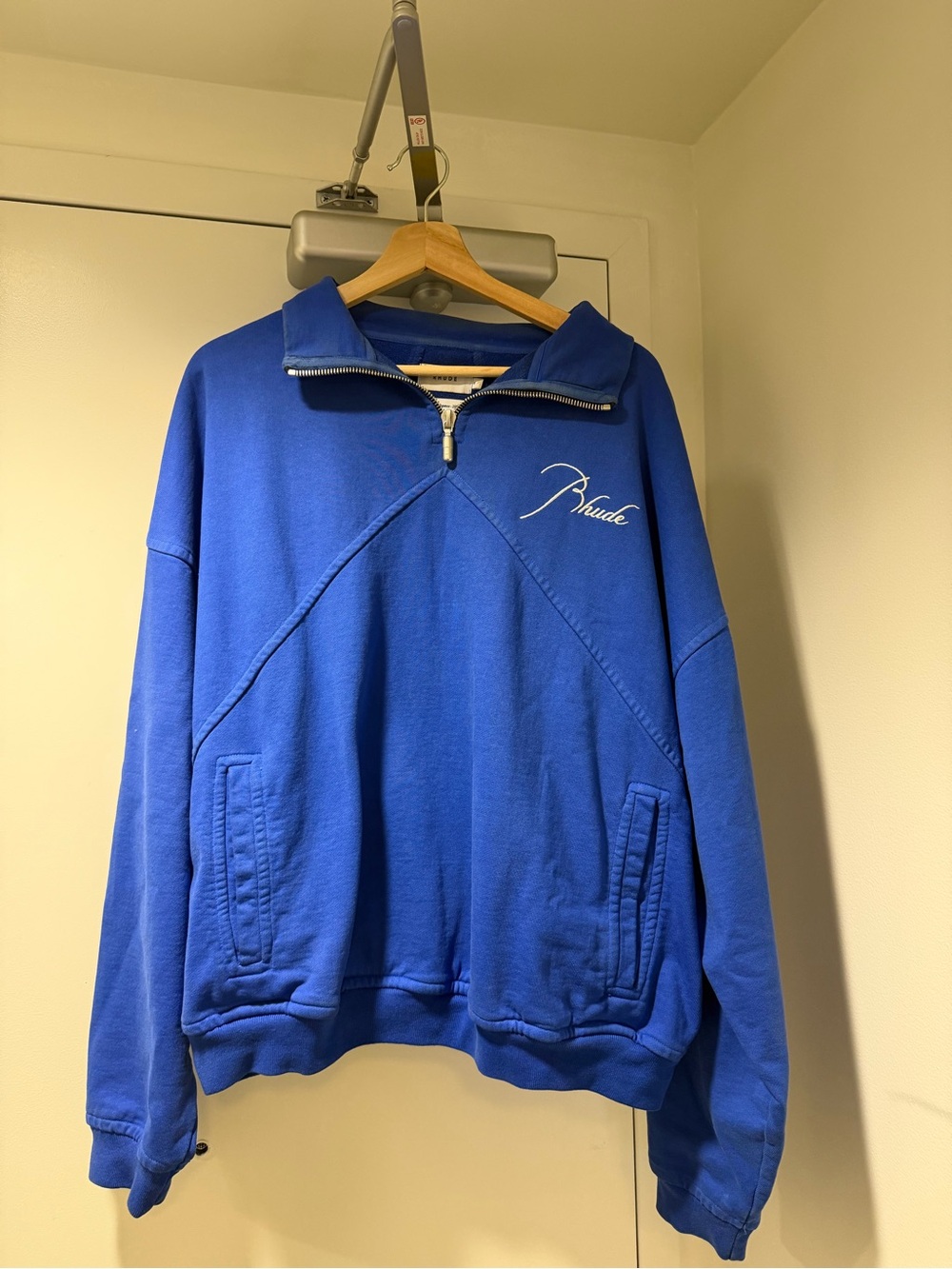 Blue RHUDE Half-Zip Men's Sweater